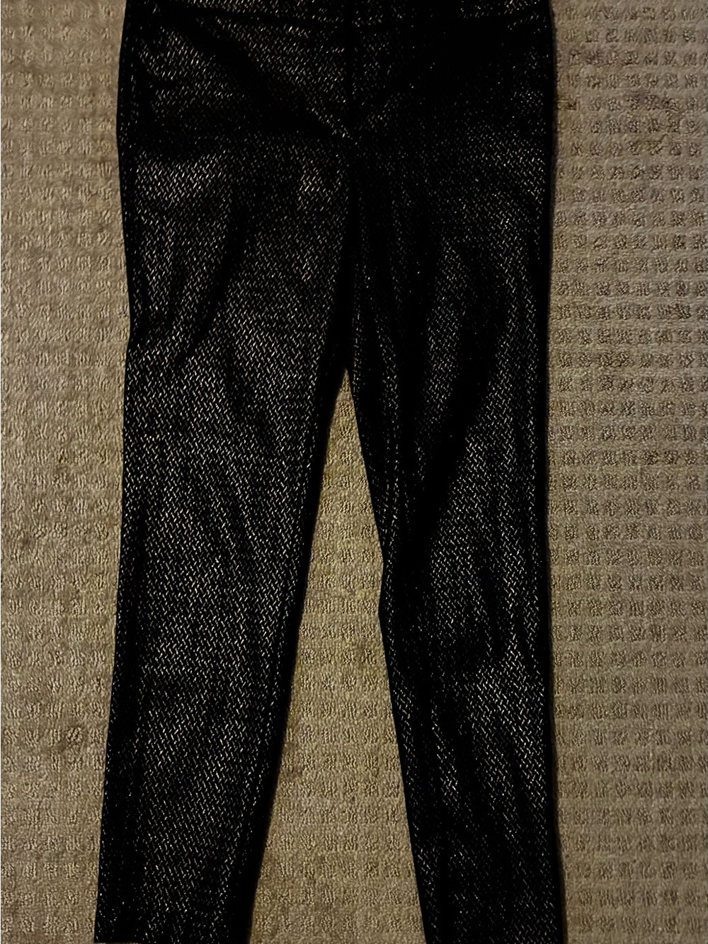 Loft Black Dress Pants with Subtle Bronze Detail